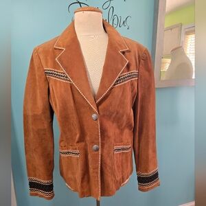 Cripple Creek Vintage Suede Western Jacket with Embroidered Details